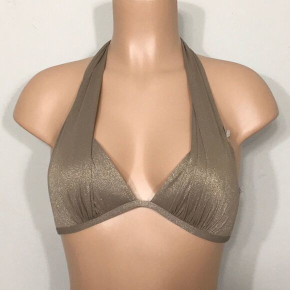 Kenneth Cole gold lame’ push up bikini top. 32 B/C. NWT - Picture 2 of 7